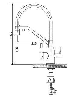 Смеситель для кухни Raglo R81.62.06 с подключением фильтра чёрный