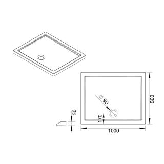 Поддон для душа акриловый Vincea VST-5AR-8010 100x80см белый