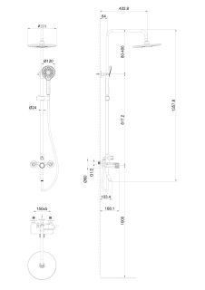 Душевая стойка Wonzon & Woghand Click WW-N3S962-BG брашированное золото