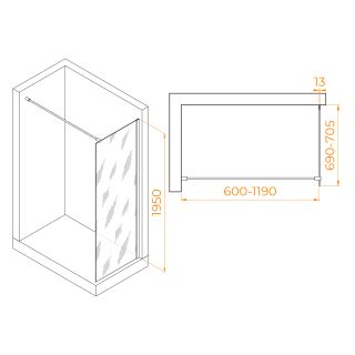 Душевая перегородка RGW WA-010W 351001007-15 70см белый