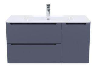 Подвесная тумба с раковиной IDDIS Edifice EDI10D0i95K 100см тёмно-серый