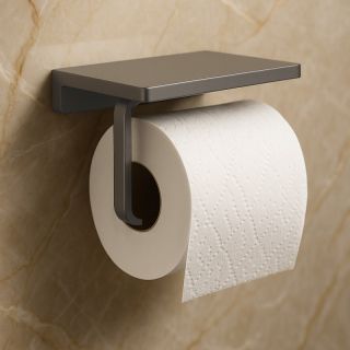 Держатель для туалетной бумаги с полочкой Knotlor PH101GM, оружейная сталь