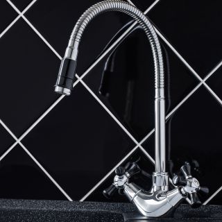 Смеситель для кухни РМС SL92BL-279F хром/чёрный