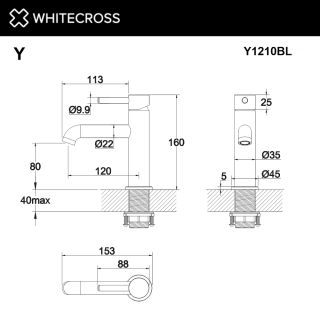Смеситель для раковины WHITECROSS Y Y1210GLB брашированное золото