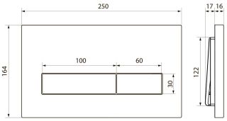 Клавиша смыва Point Меркурий PN44831C хром