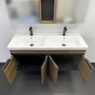 Тумба с раковиной Comforty Дуэт 00-00017178 125 см дуб тёмно-коричневый