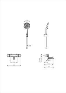 Смеситель для ванны с душем Wonzon & Woghand Stay 2 WW-B2016-A1-CR с термостатом хром