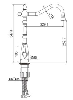 Смеситель для кухни Rose R158 хром