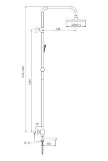 Душевая стойка Splenka S224.26 с термостатом хром