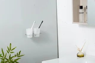 Стакан двойной Gappo G30908-8 хром/белый