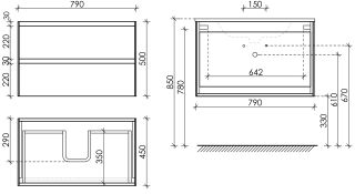 Подвесная тумба под раковину Sancos Cento CN80W 80см белый глянец