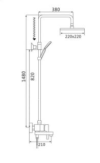Душевая стойка Shevanik S8636 хром