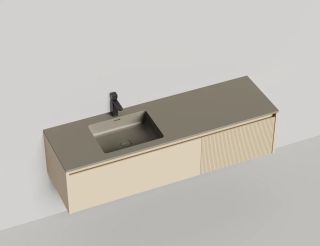 Подвесная тумба Salini Domino 27D116IN 160см эмаль под встраиваемую раковину