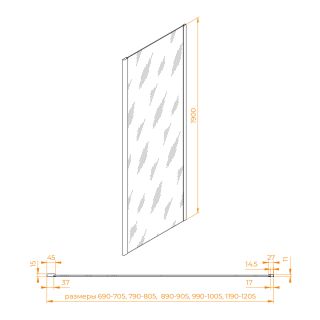 Боковая панель RGW Z-050-5-B 352205508-14 80см чёрный