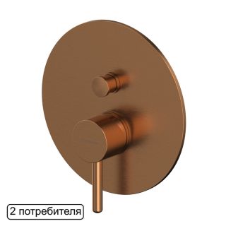 Смеситель скрытого монтажа на 2 потребителя WHITECROSS Y Y1235CPB брашированная медь