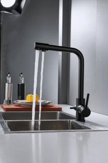 Смеситель для кухни Shevanik S328H с подключением фильтра чёрный